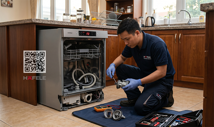Hướng dẫn bạn cách tự khắc phục lỗi F2 ở máy rửa bát Hafele tại nhà