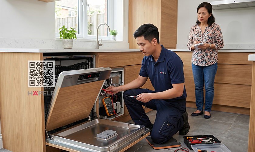 Dịch vụ sửa lỗi E3 máy rửa bát Hafele tại Trạm bảo hành Hafele VN